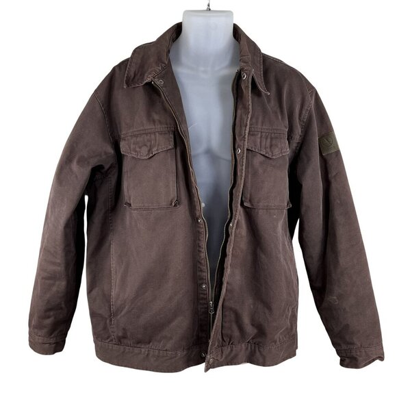 Aigle Brown XXL Duck Canvas Chore Jacket Barn Workwear Ranch Hiking Trekking - Picture 6 of 16